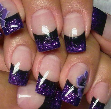 purple and black nails designs|More.